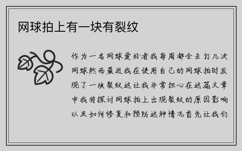 网球拍上有一块有裂纹