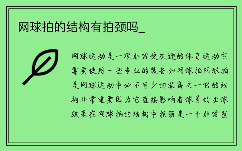 网球拍的结构有拍颈吗_