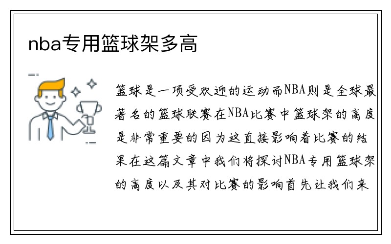 nba专用篮球架多高